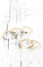 La Hearts Emerald Open Cut Ring Set
