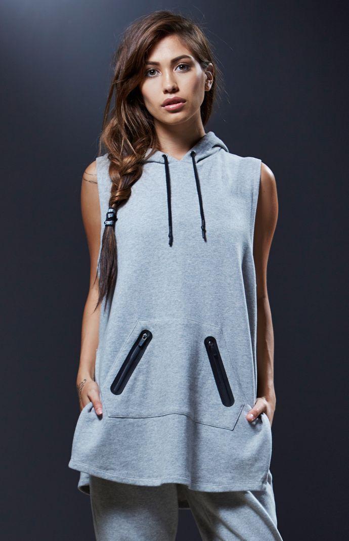 Sweat Crew Sleeveless Side Slit Hoodie