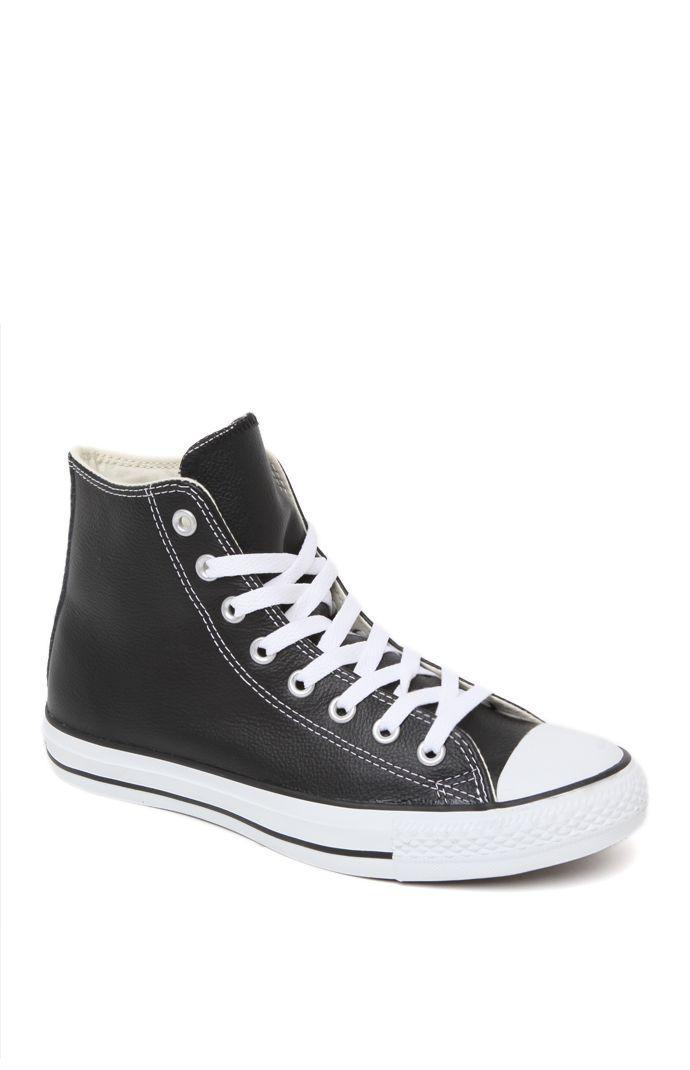 Converse Womens Converse Shoes & Sneakers - Converse All Star High Black Leather Sneakers
