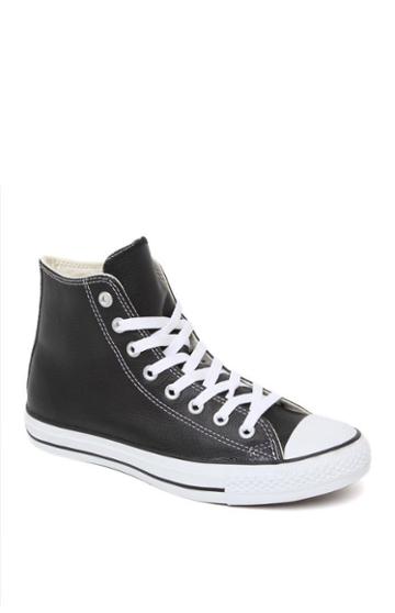 Converse Womens Converse Shoes & Sneakers - Converse All Star High Black Leather Sneakers