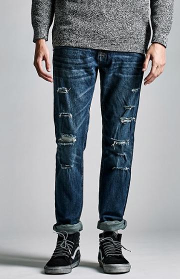 Bullhead Denim Co. Medium Indigo Multi Ripped Skinny Jeans