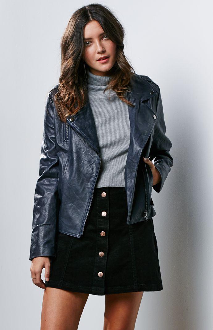 Minkpink Sugar Coat Faux Leather Moto Jacket