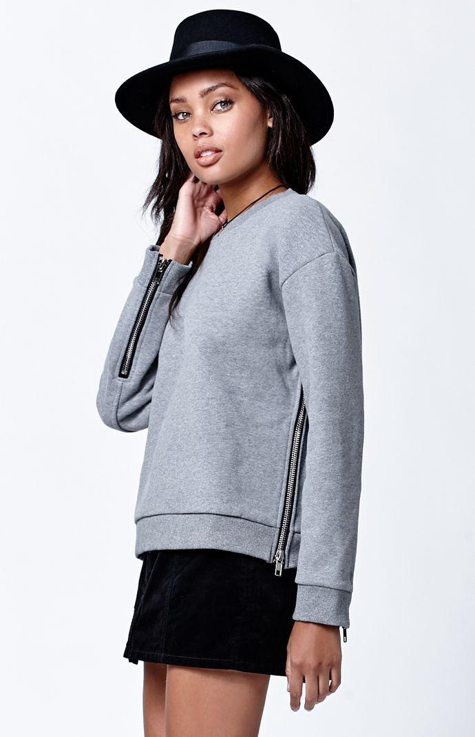 Obey Undercover Zippered Crew Neck Sweatshirt