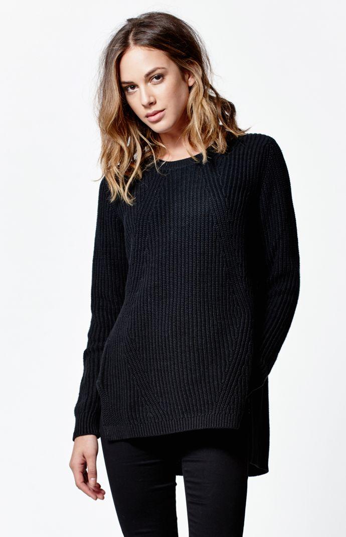 La Hearts Side Zip Tunic Sweater