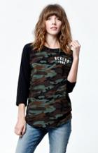 Young & Reckless Simple Blvd Camo Print Baseball T-shirt
