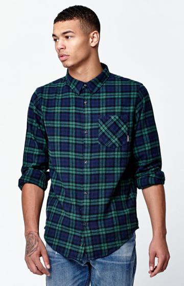 Fourstar Peterbilt Flannel Long Sleeve Button Up Shirt