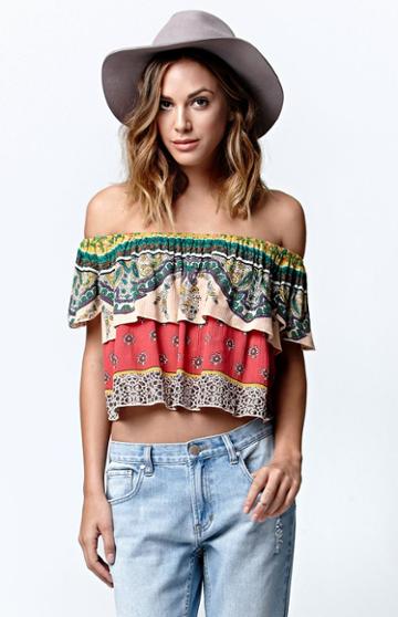 O'neill Dallas Off-the-shoulder Cropped Top