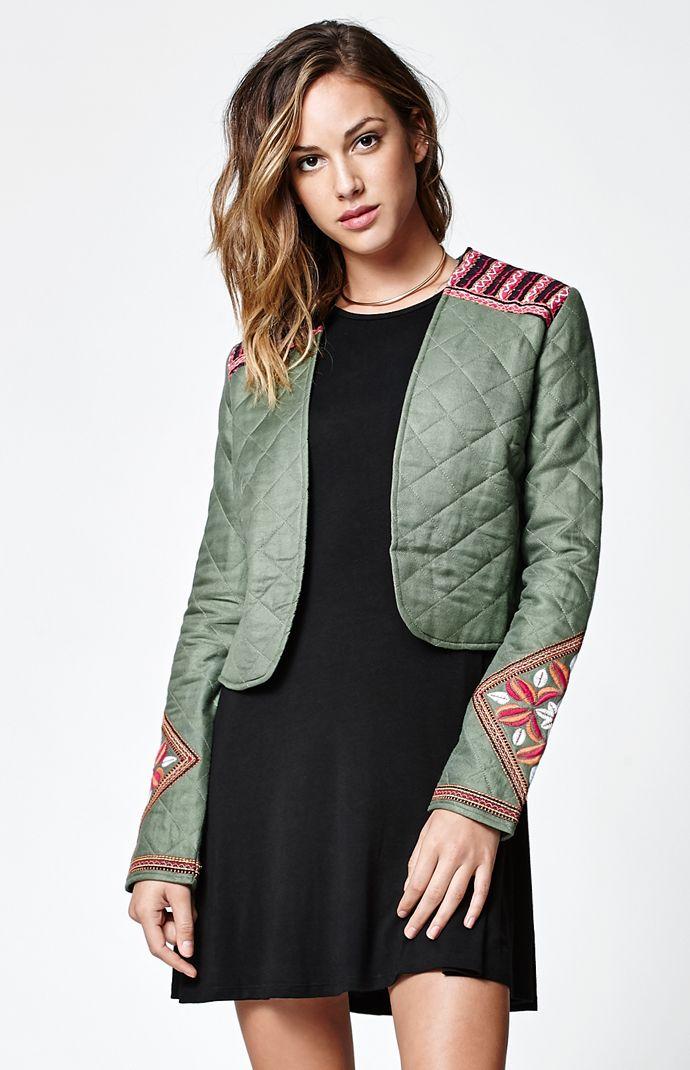 Billabong East Of West Quilted Bomber Jacket
