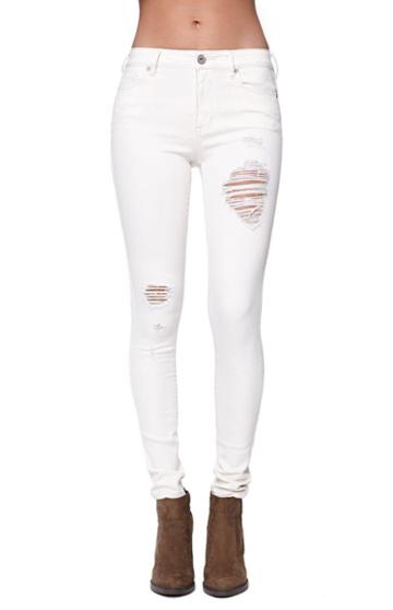 Bullhead Denim Co Womens Bullhead Denim Co Jeans - Bullhead Denim Co High Rise Skinniest Winter White Destroyed Jeans
