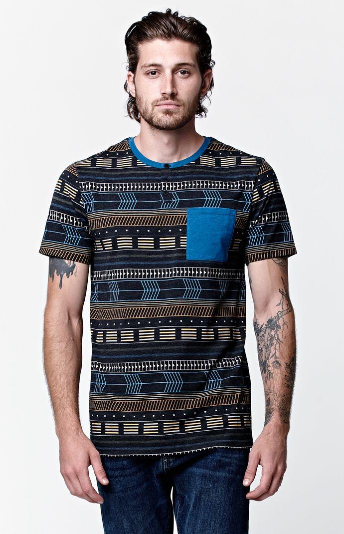 On The Byas Neo Pop Print Henley T-shirt
