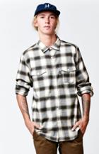 Huf Sayulita Flannel Green Long Sleeve Button Up Shirt