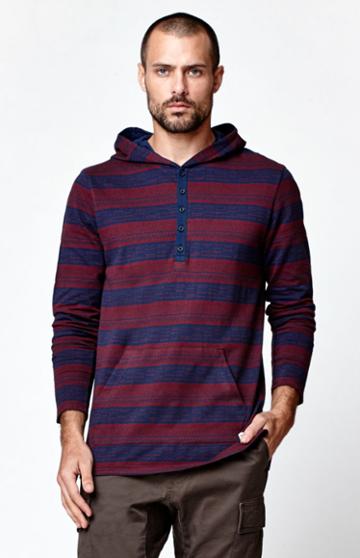 Modern Amusement Jacquard Hooded Henley Shirt