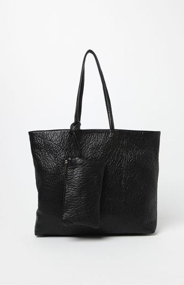Nila Anthony Black Faux Leather Tote Bag