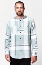Modern Amusement Plaid Flannel Hooded Long Sleeve Button Up Shirt