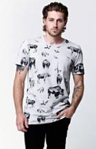 Modern Amusement Animal Kingdom Print Crew T-shirt