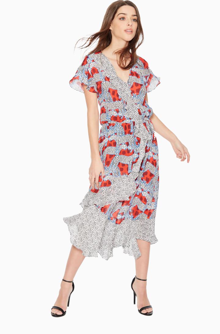 Parker Ny Reina Animal Print Dress