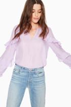 Https:/www.parkerny.com/julian-ruffled-blouse/p8a5207sb.html Parker Ny Julian Ruffled Blouse Iced Lavender, Size Xxs
