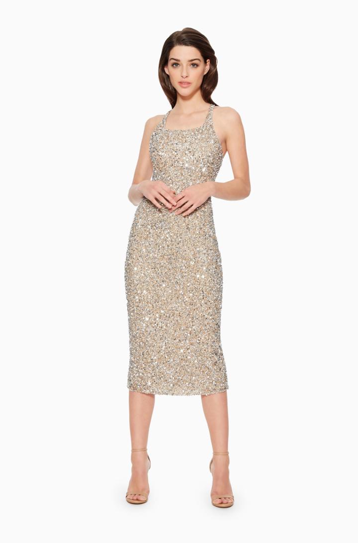 Parker Ny Sage Beaded Dress