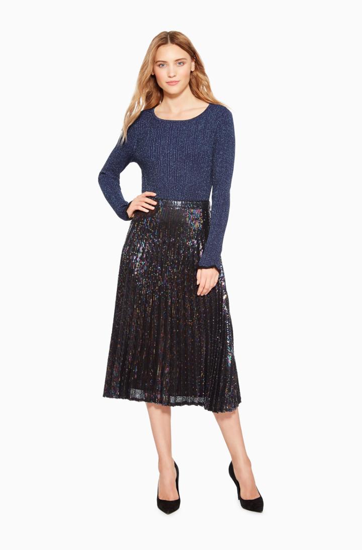 Parker Ny Citrine Sequined Skirt