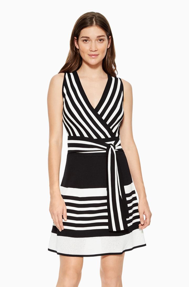 Parker Ny Madelina Striped Knit Dress