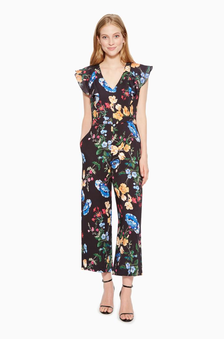 Https:/www.parkerny.com/tommi-combo-jumpsuit/p8h4832uni.html Parker Ny Tommi Combo Jumpsuit Black Calla Floral, Size 10