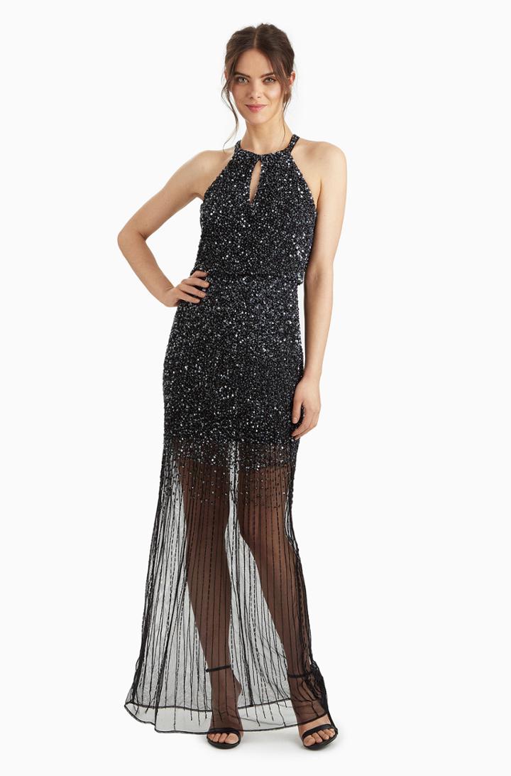 Parker Ny Black Evening Dress