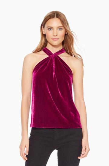 Https:/www.parkerny.com/dallas-velvet-top/p8j4972vev.html Parker Ny Dallas Velvet Top Mulberry, Size X-small