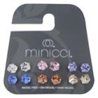 Minicci Women's (6 Pk) Cube Stone Stud Earrings Set