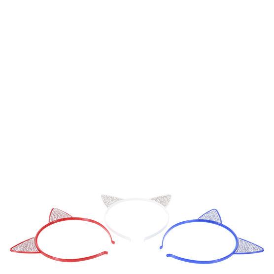 Minicci Women's (3 Pk) Rhinestone Cat Ear Headbands