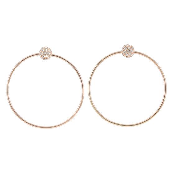 Minicci Women's Large Hoop And Pave Ball Earrings