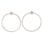 Minicci Women's Large Hoop And Pave Ball Earrings