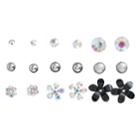 Minicci Women's (9 Pk) Ab Crystal Earrings Set