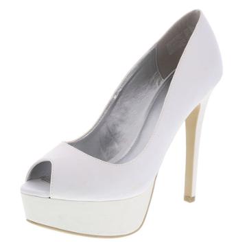 Unforgettable Moments Women's I-do Peep Toe Glitter Platform Pump