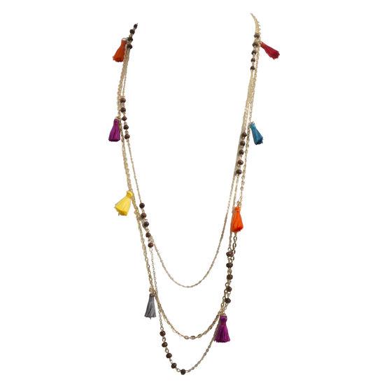 Minicci Women's 3-row Bright Color Tassel Necklace