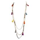 Minicci Women's 3-row Bright Color Tassel Necklace