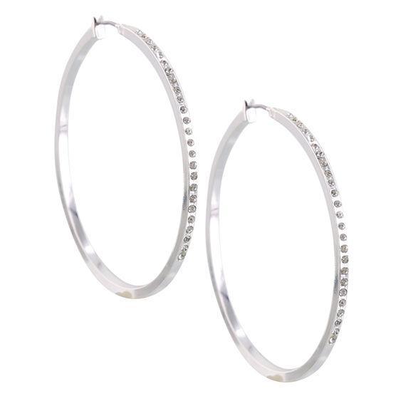 Minicci Women's Rhinestone Large Hoop Earrings