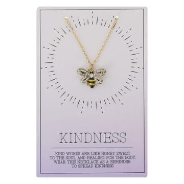 Minicci Women's Kindness Bee Charm Necklace