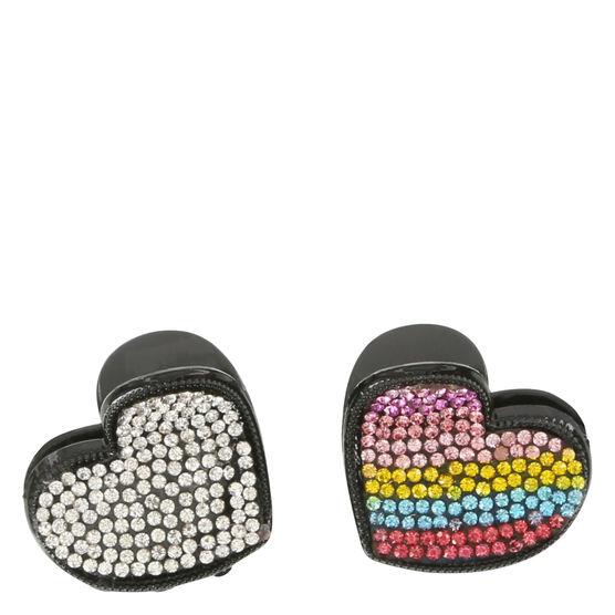 Minicci Women's (2 Pk) Rhinestone Heart Small Hair Clips