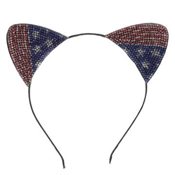 Minicci Women's Rhinestone Americana Cat Ear Headband