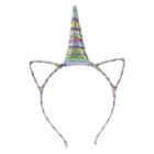 Minicci Women's Metallic Multicolored Unicorn Headband