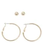 Minicci Women's Basic Hoop / Stud Earring Set