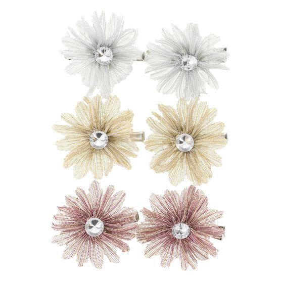 Minicci Women's (6 Pk) Lurex Flower Hair Clips