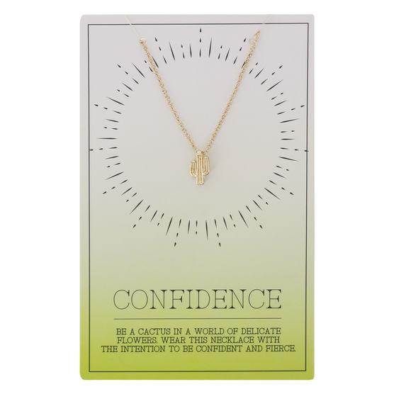 Minicci Women's Confidence Cactus Charm Necklace