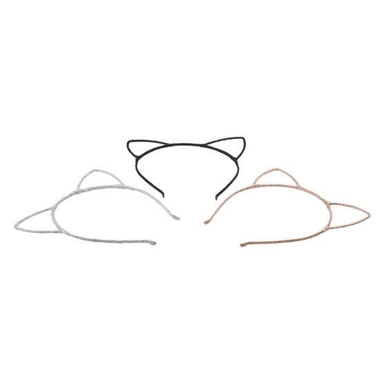 Minicci Women's (3 Pk) Glitter Cat Ear Headbands
