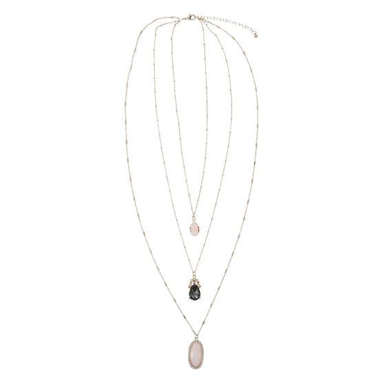 Minicci Women's Faux Gem Layered Necklace