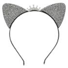 Minicci Women's Rhinestone Cat Ear Crown Headband