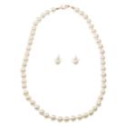 Minicci Women's Faux Pearl Strand Necklace / Earrings Set