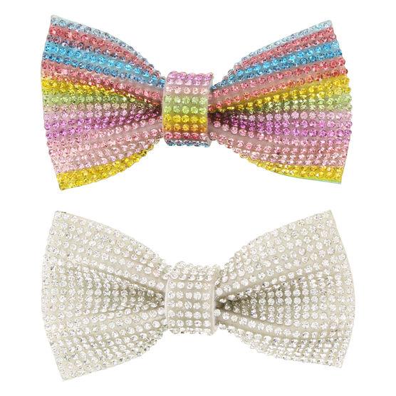Minicci Women's (2 Pk) Rhinestone Bow Hair Clips