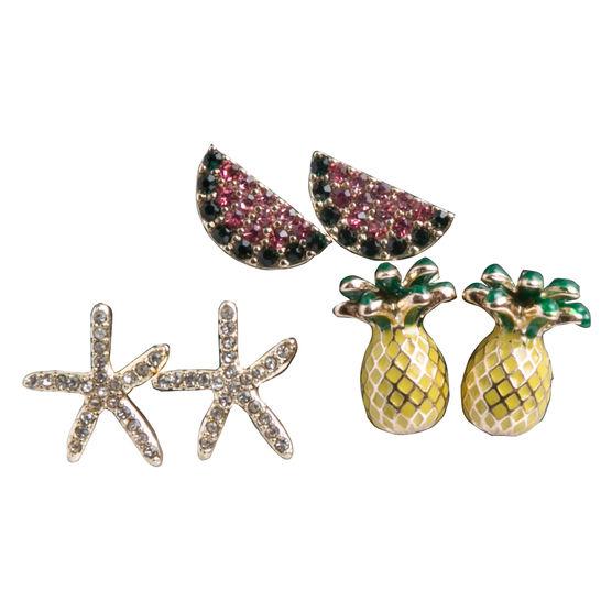Minicci Women's (3 Pk) Summer Earrings Set