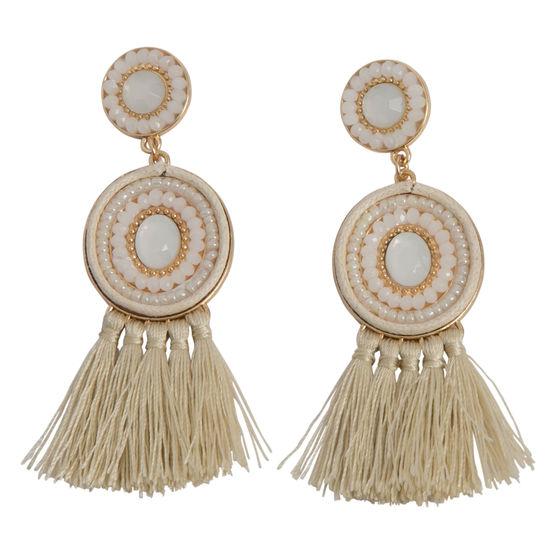 Minicci Women's Round Disc Tassel Earrings